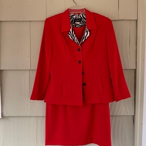 Virgo petite red jacket/dress suit combo - Picture 1 of 9